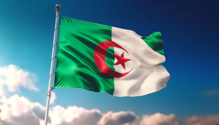 heure à Alger avec le drapeau de l'Algérie