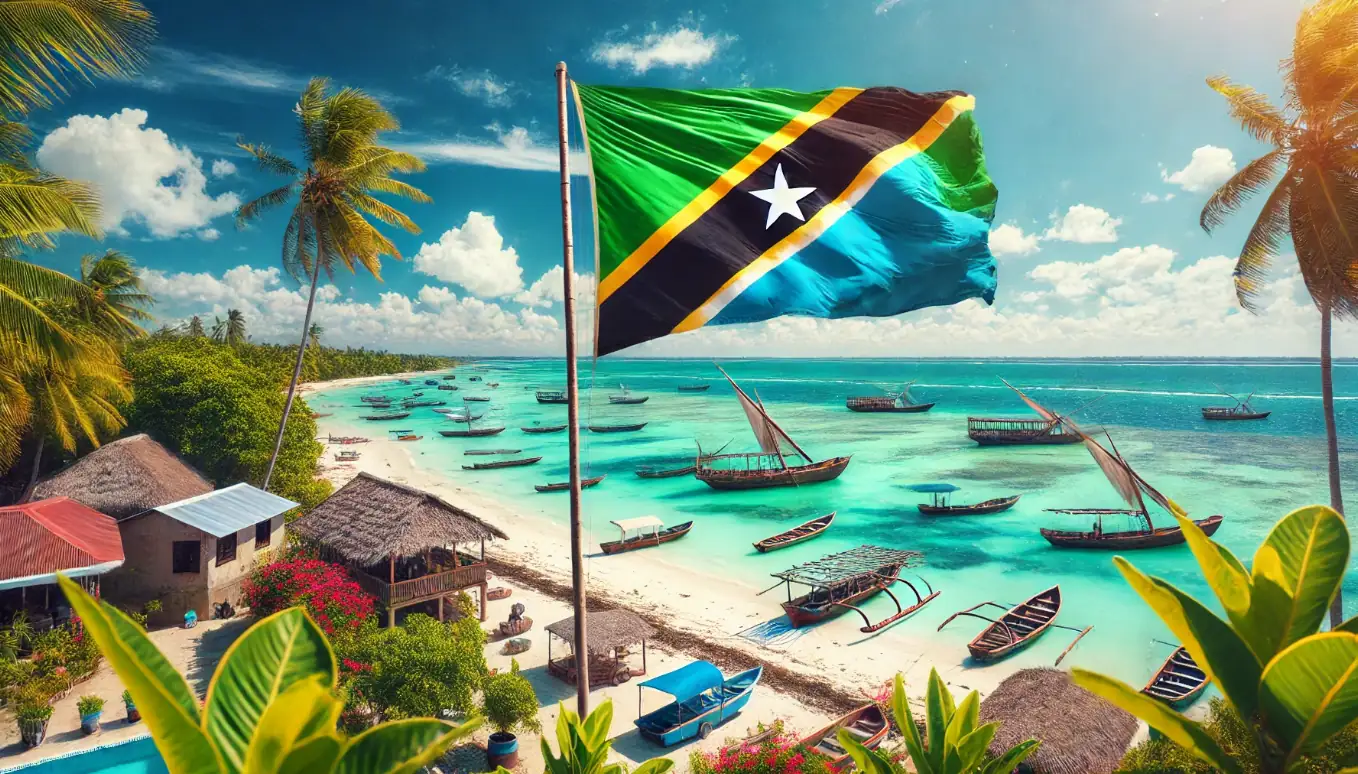 photo de zanzibar avec drapeau
