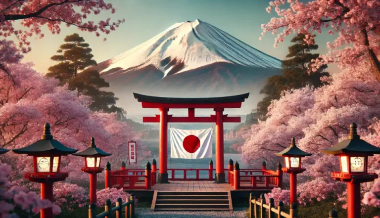 photo du japon avec le drapeau