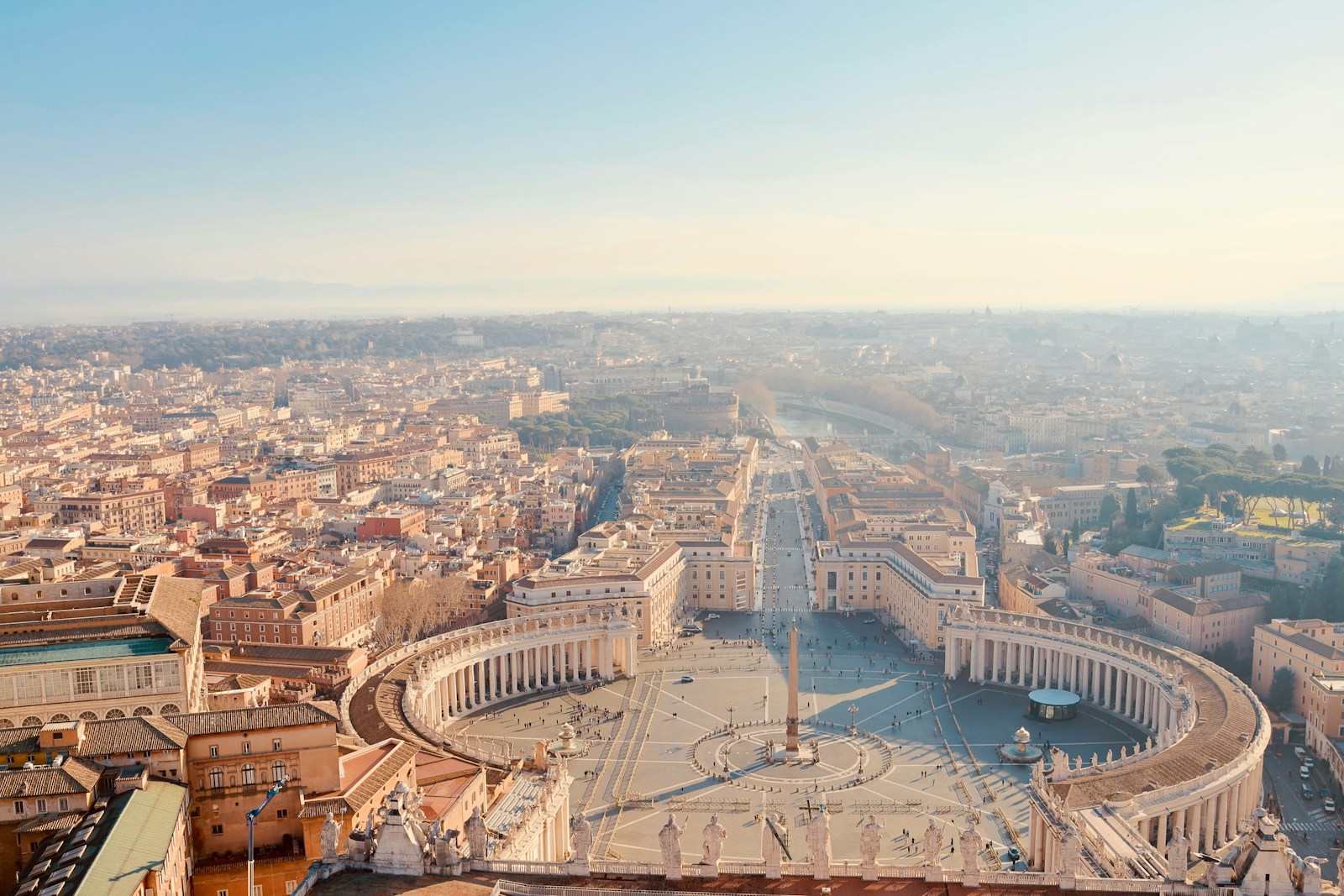 A view of a city from a tall building